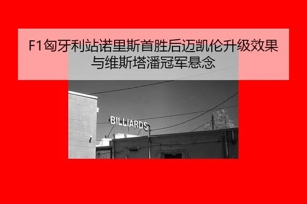 F1匈牙利站诺里斯首胜后迈凯伦升级效果与维斯塔潘冠军悬念